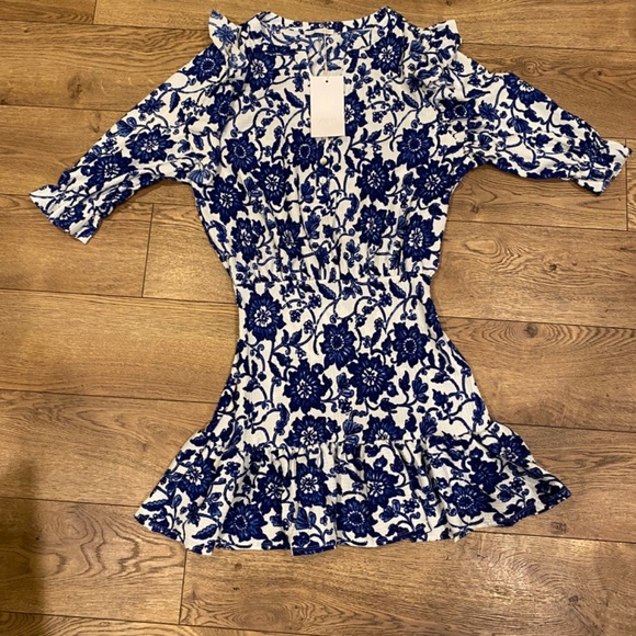Zara Floral Print Dress (L) NWT - Picture 3 of 6